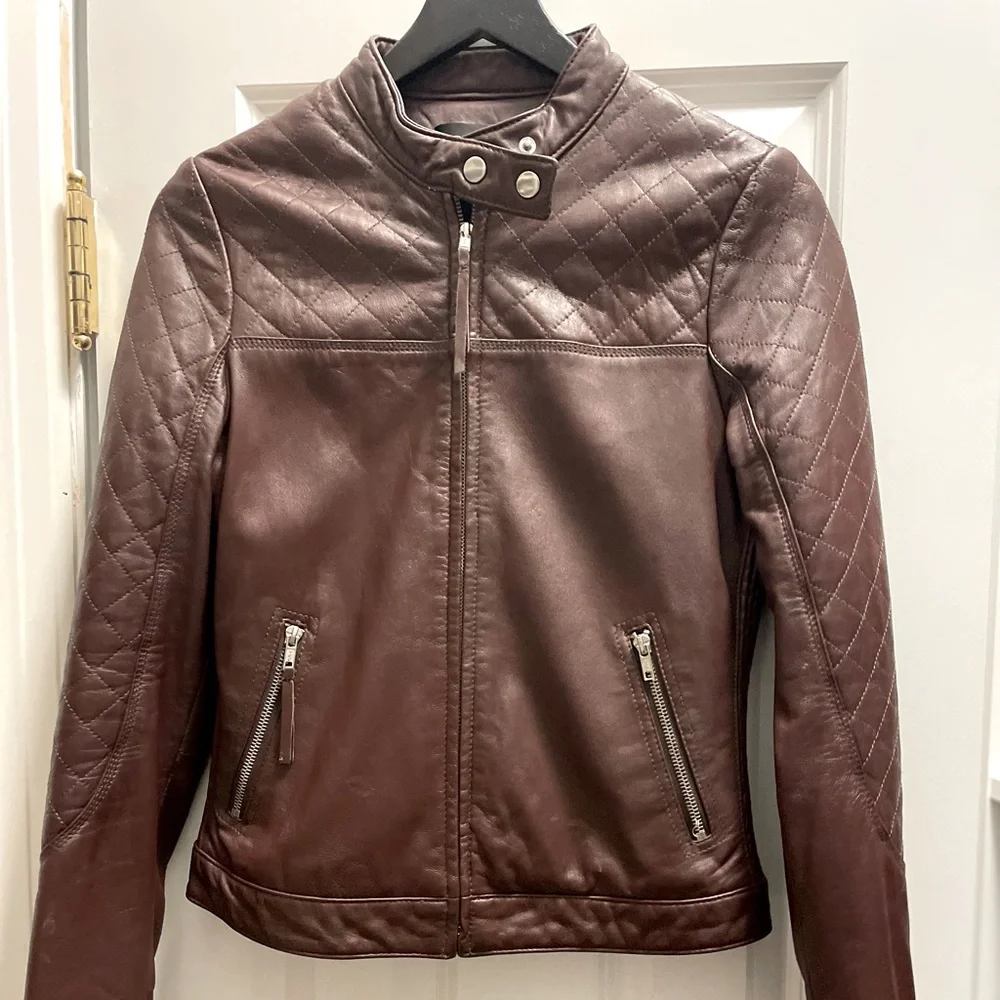 Bagatelle Brown leather jacket - Picture 2 of 10